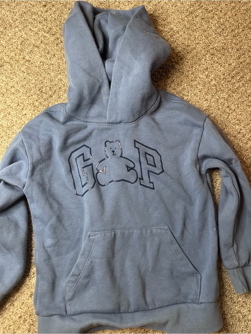 GAP Slate Blue Kids Hoodie with Bear Logo